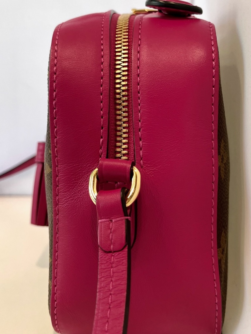 GREAT! LOUIS VUITTON MONOGRAM SAINTONGE Hot Pink FUCHSIA Crossbody Shoulder Bag - Picture 5 of 11